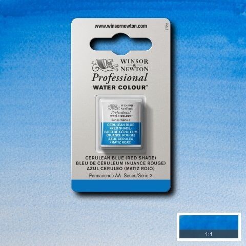 WINSOR & NEWTON ACUARELA PROFESIONAL 140 AZUL CERÚLEO (MATIZ ROJO)