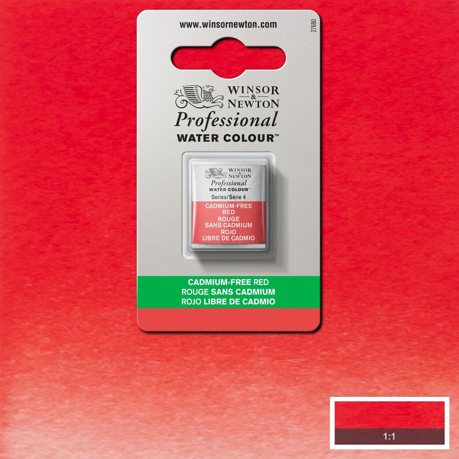 WINSOR & NEWTON ACUARELA PROFESIONAL 901 ROJO LIBRE DE CADMIO