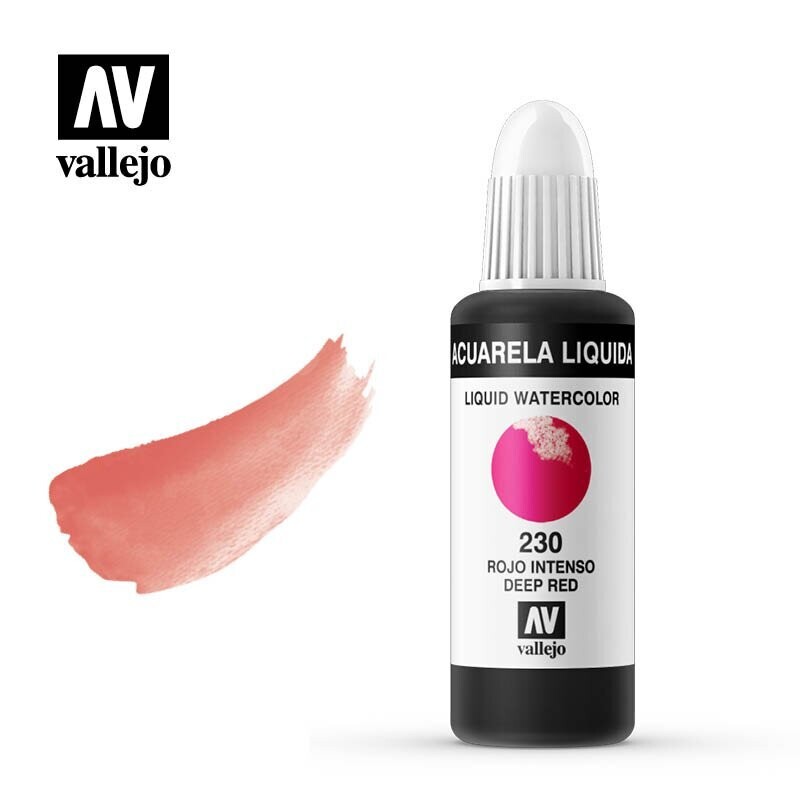 ACUARELA LÍQUIDA VALLEJO 230 ROJO INTENSO