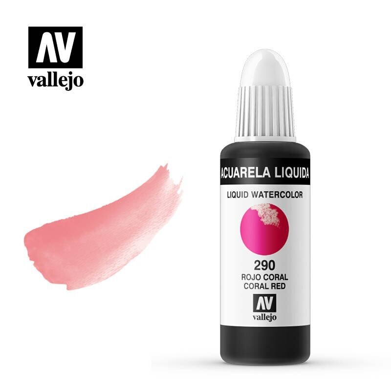 ACUARELA LÍQUIDA VALLEJO 290 ROJO CORAL
