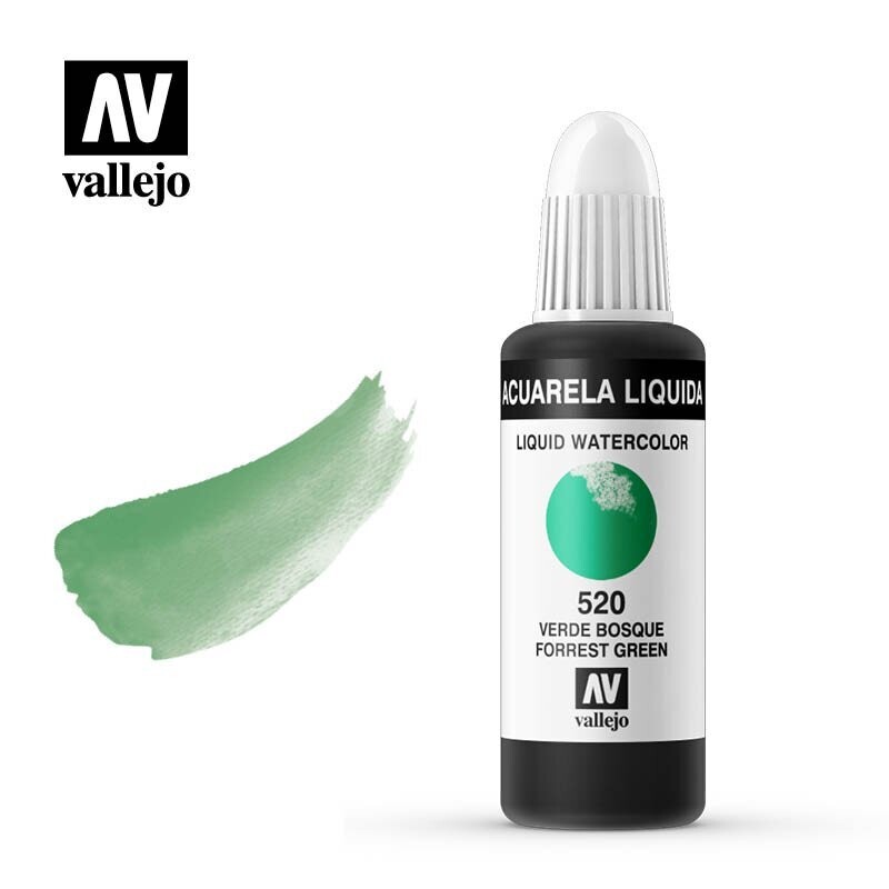 ACUARELA LÍQUIDA VALLEJO 520 VERDE BOSQUE