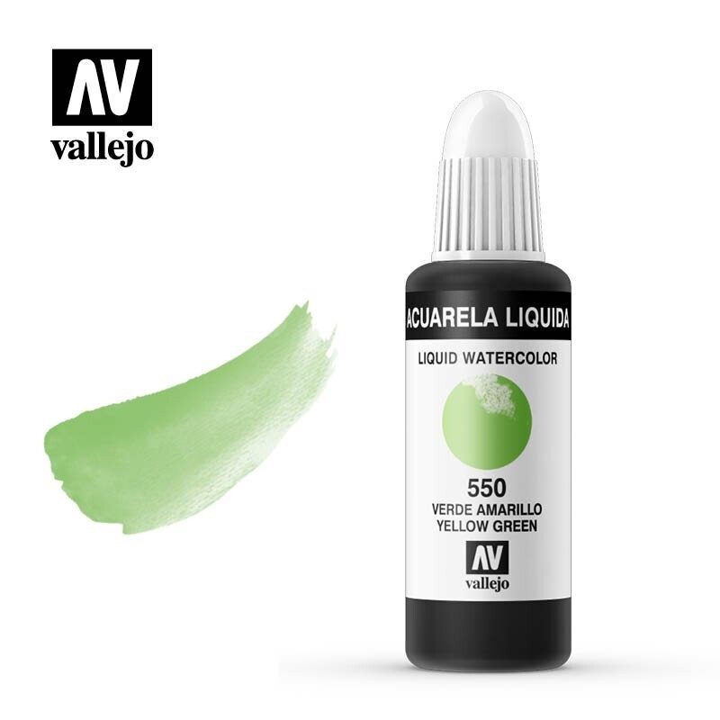 ACUARELA LÍQUIDA VALLEJO 550 VERDE AMARILLO