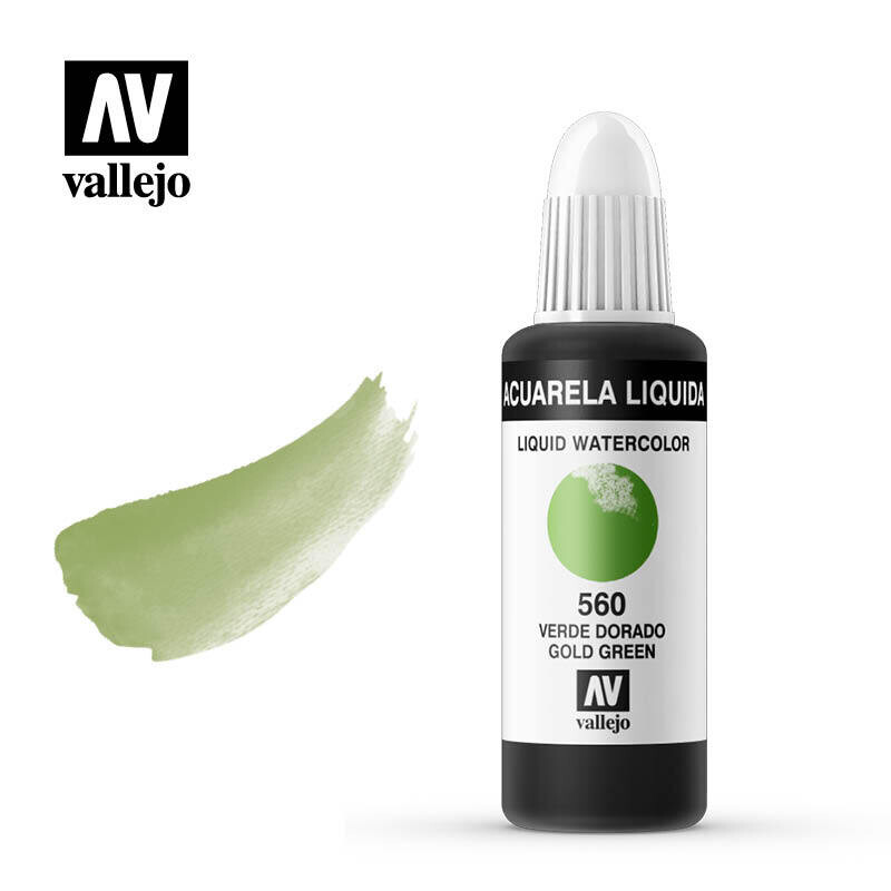 ACUARELA LÍQUIDA VALLEJO 560 VERDE DORADO