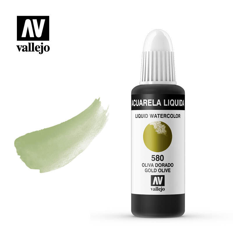 ACUARELA LÍQUIDA VALLEJO 580 OLIVA DORADO