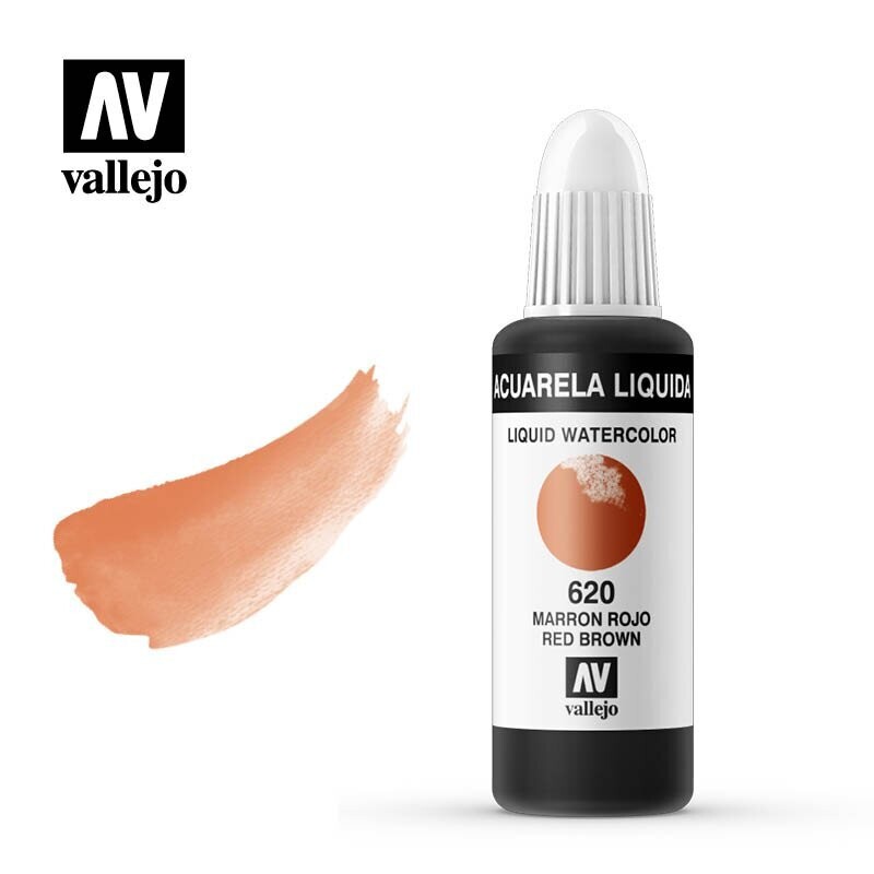 ACUARELA LÍQUIDA VALLEJO 620 MARRÓN ROJO
