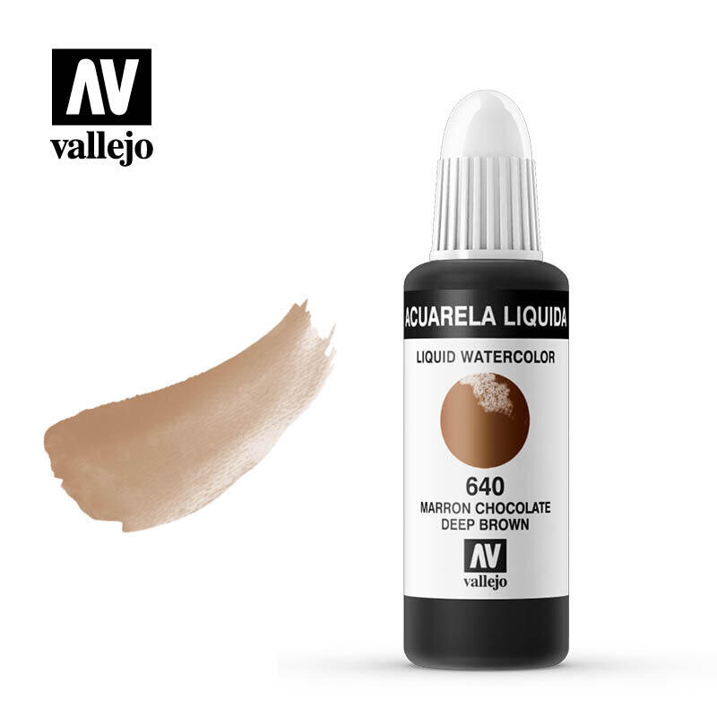 ACUARELA LÍQUIDA VALLEJO 640 MARRÓN CHOCOLATE