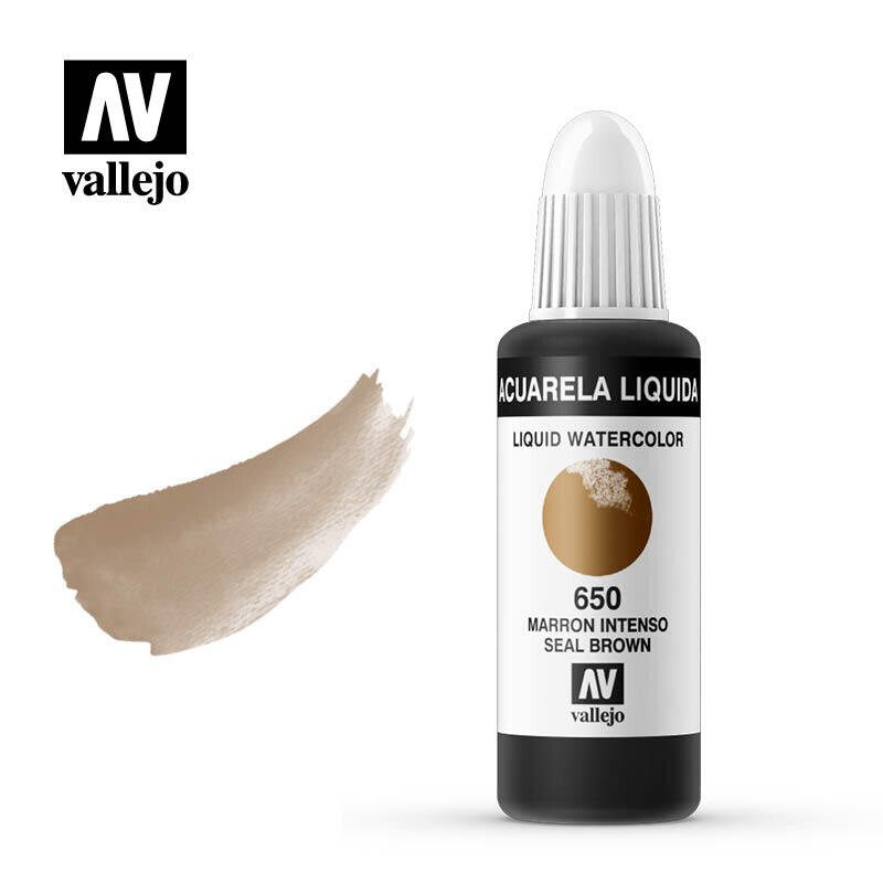 ACUARELA LÍQUIDA VALLEJO 650 MARRÓN INTENSO