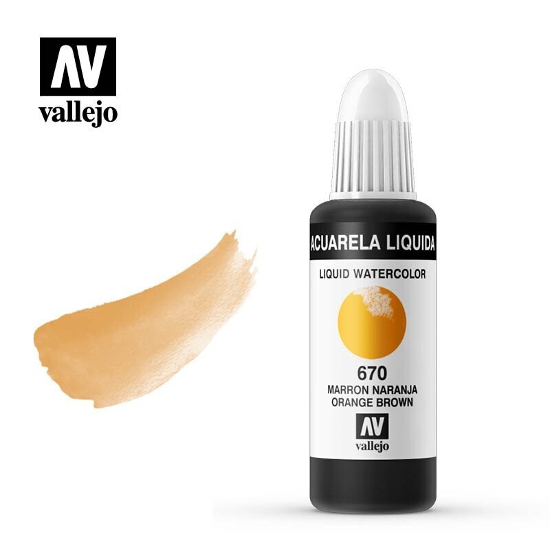 ACUARELA LÍQUIDA VALLEJO 670 MARRÓN NARANJA