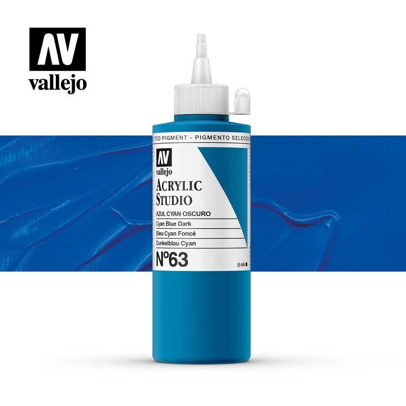 ACRÍLICO ESTUDIO VALLEJO 063 AZUL CYAN OSCURO