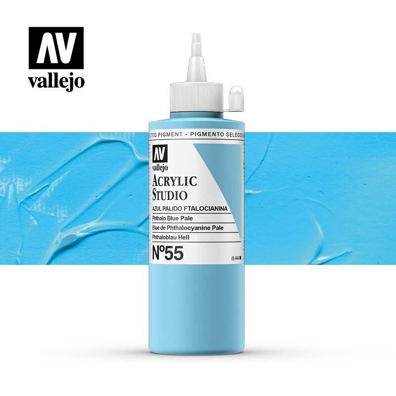 ACRÍLICO ESTUDIO VALLEJO 055 AZUL PÁLIDO FTALOCIANINA