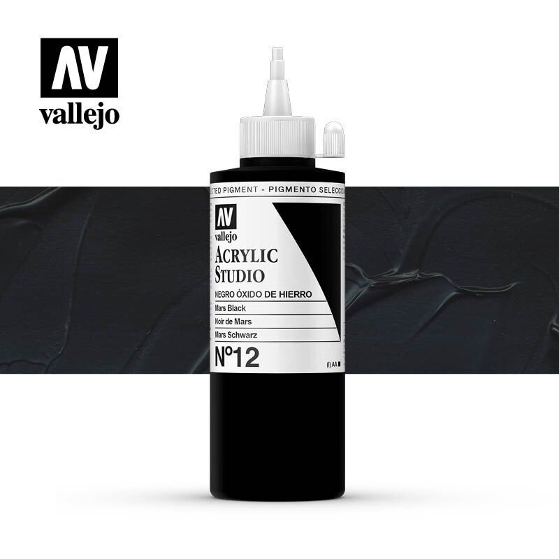 ACRÍLICO ESTUDIO VALLEJO 012 NEGRO ÓXIDO DE HIERRO