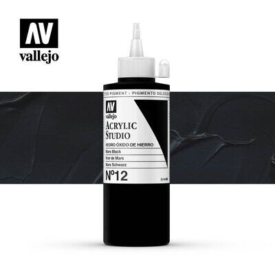 ACRÍLICO ESTUDIO VALLEJO 012 NEGRO ÓXIDO DE HIERRO