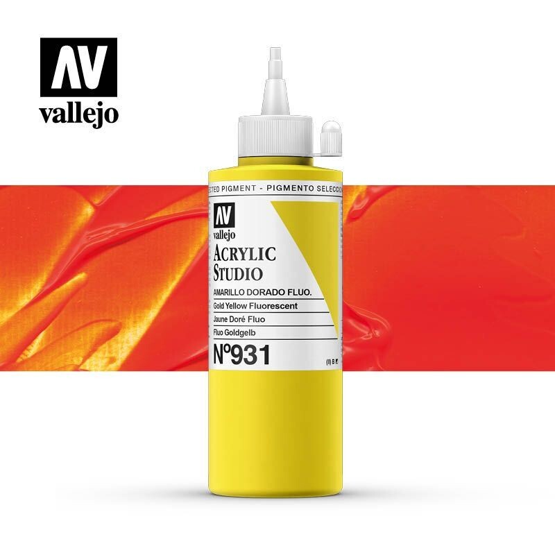 ACRÍLICO ESTUDIO VALLEJO 931 AMARILLO DORADO FLUORESCENTE