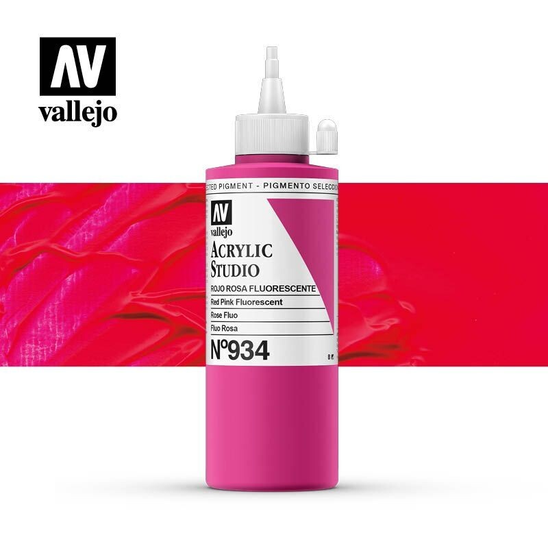 ACRÍLICO ESTUDIO VALLEJO 934 ROJO ROSA FLUORESCENTE