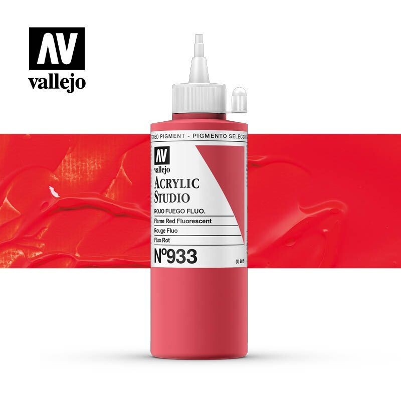 ACRÍLICO ESTUDIO VALLEJO 933 ROJO FUEGO FLUORESCENTE