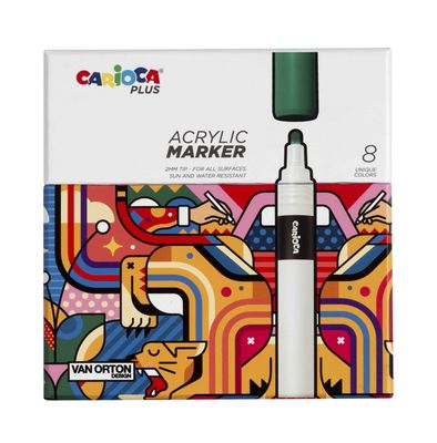 CARIOCA PLUS ROTULADOR ACRÍLICO CAJA PREMIUM DE 8 COLORES