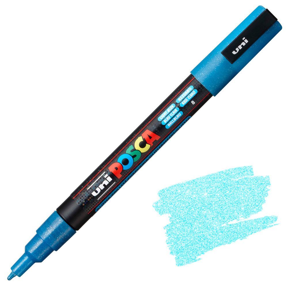 POSCA PC3ML AZUL CLARO PURPURINA 8
