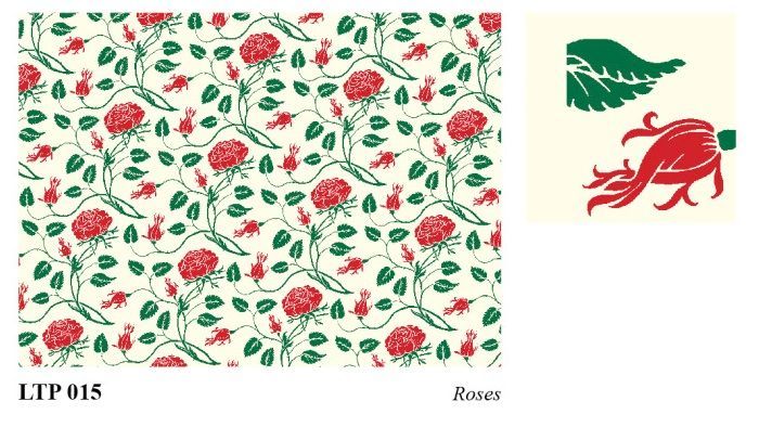 ROSSI 1931 PAPEL DECORADO LETTER PRESS ROSAS LTP 015
