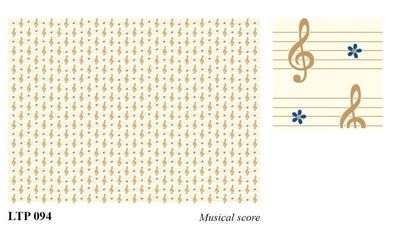 ROSSI 1931 PAPEL DECORADO LETTERPRESS GOLD NOTAS MUSICALES LTP
094