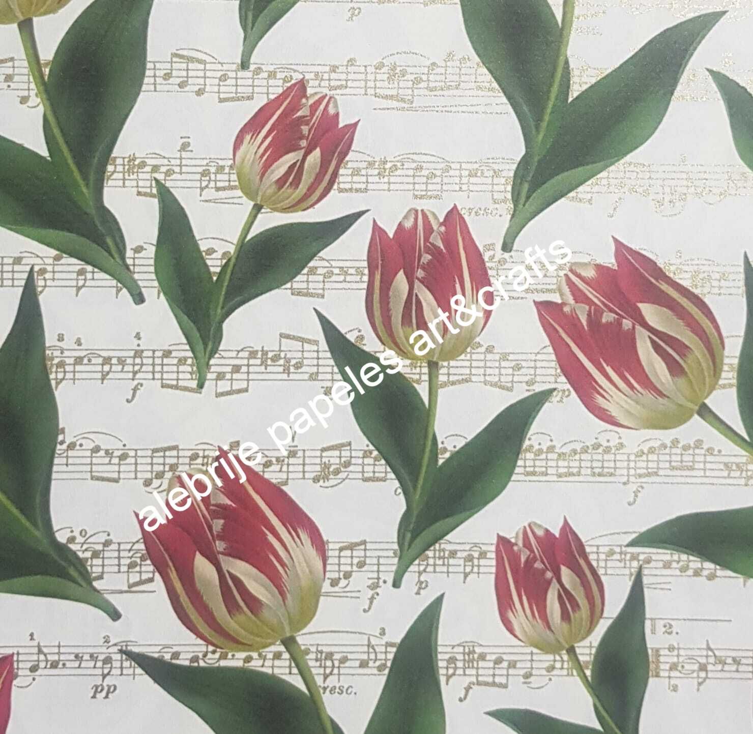 ROSSI 1931 PAPEL DECORADO FLORES TULIPANES CRT 077