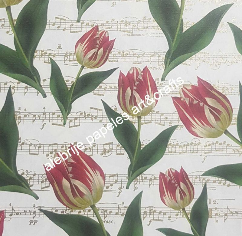 ROSSI 1931 PAPEL DECORADO FLORES TULIPANES CRT 077