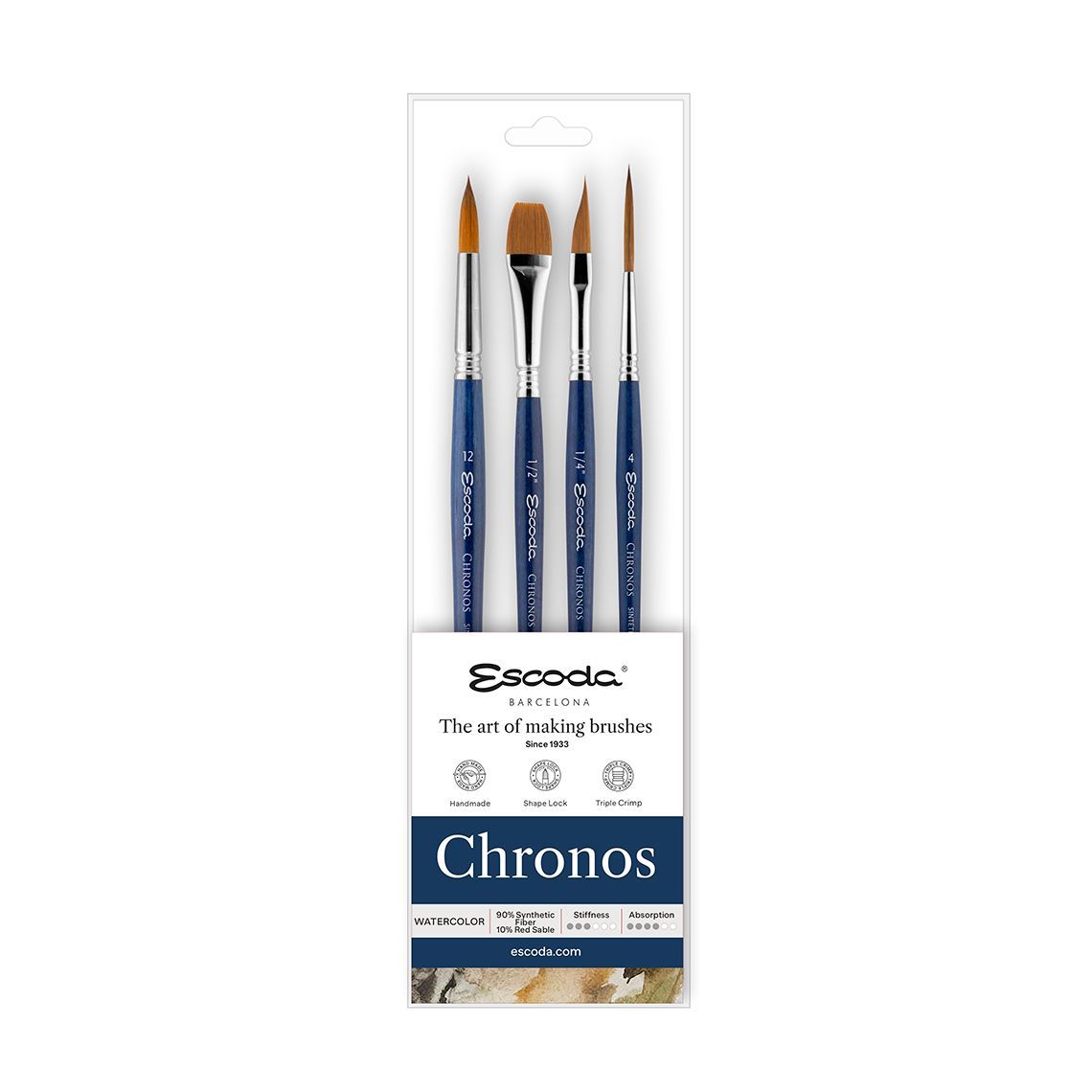 PINCELES ESCODA SET CHRONOS SERIE ACUARELA 8910