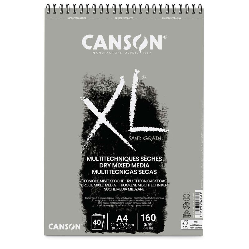 CANSON XL SAND GRAIN CON TEXTURA ARENOSA GRIS