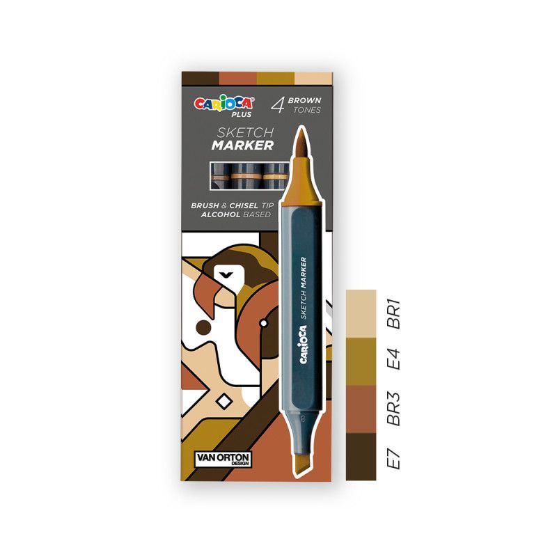 CARIOCA PLUS SKETCH MARKER 4 TONOS MARRÓN