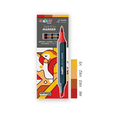 CARIOCA PLUS SKETCH MARKER 4 TONOS CÁLIDOS