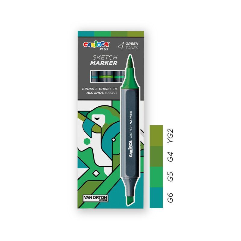 CARIOCA PLUS SKETCH MARKER 4 TONOS VERDES