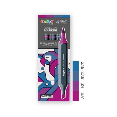 CARIOCA PLUS SKETCH MARKER 4 TONOS VIOLETAS