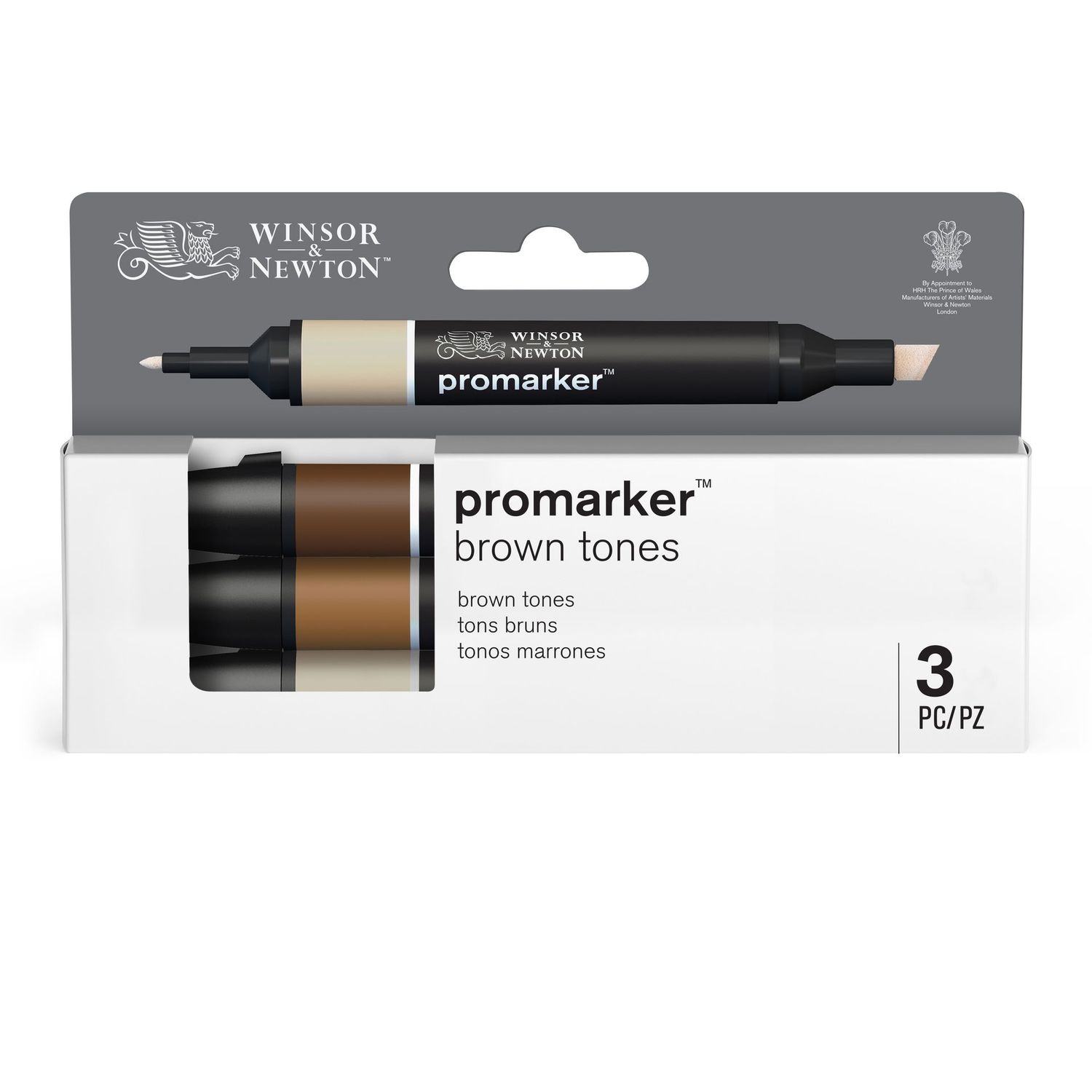 WINSOR & NEWTON PROMARKER  3 TONOS MARRÓN