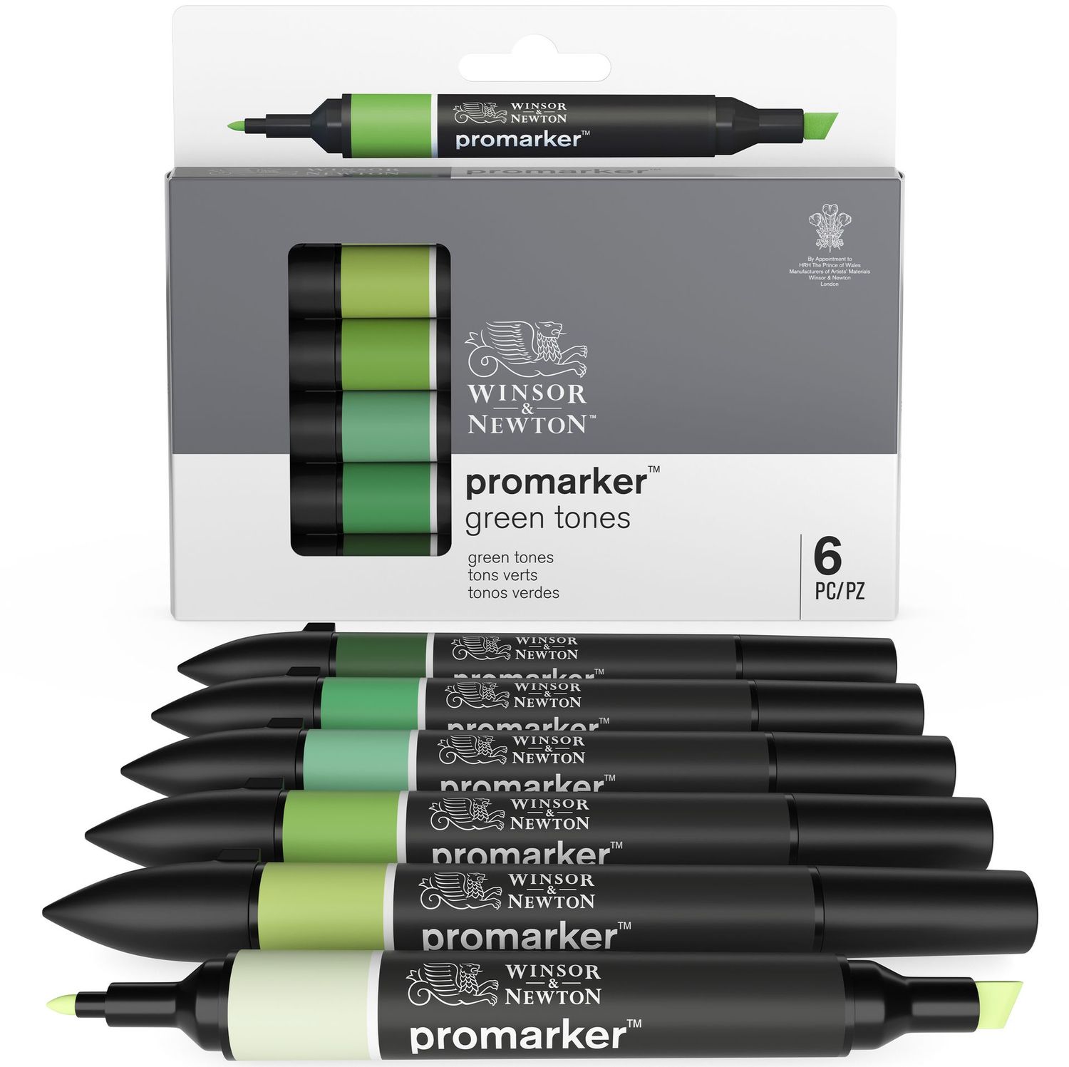 WINSOR & NEWTON PROMARKER 6 TONOS VERDES