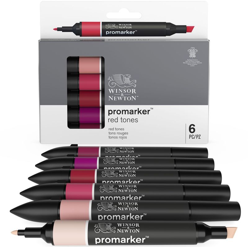WINSOR & NEWTON PROMARKER 6 TONOS ROJOS