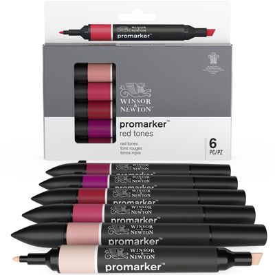 WINSOR & NEWTON PROMARKER 6 TONOS ROJOS