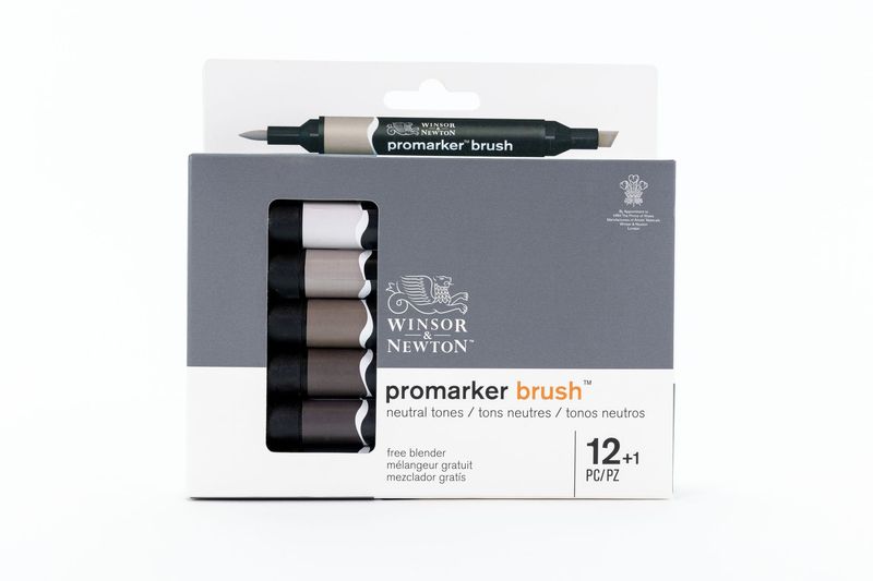 WINSOR & NEWTON PROMARKER BRUSH 12+1 TONOS NEUTROS