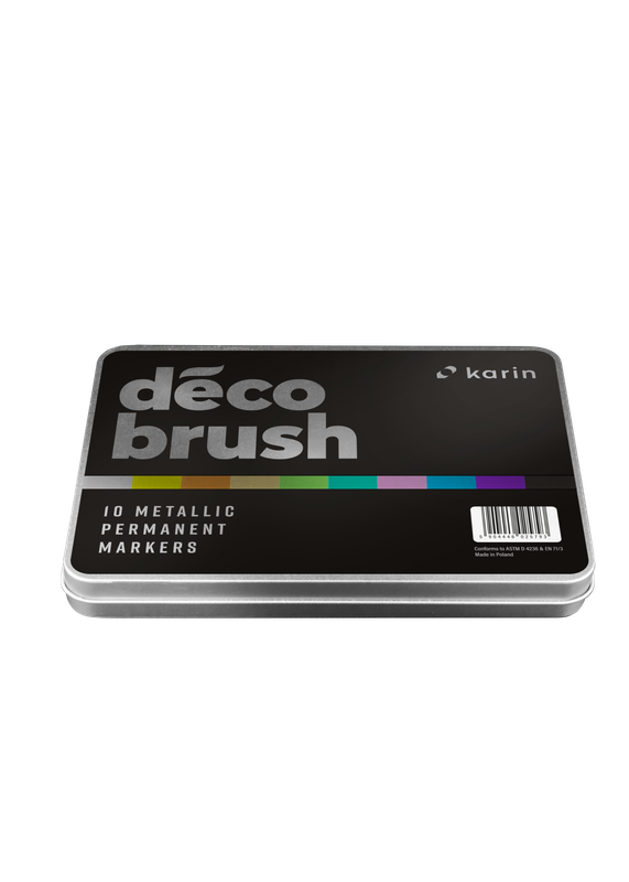 KARIN MARKERS PIGMENT DECOBRUSH METALLIC SET 10 COLORES
