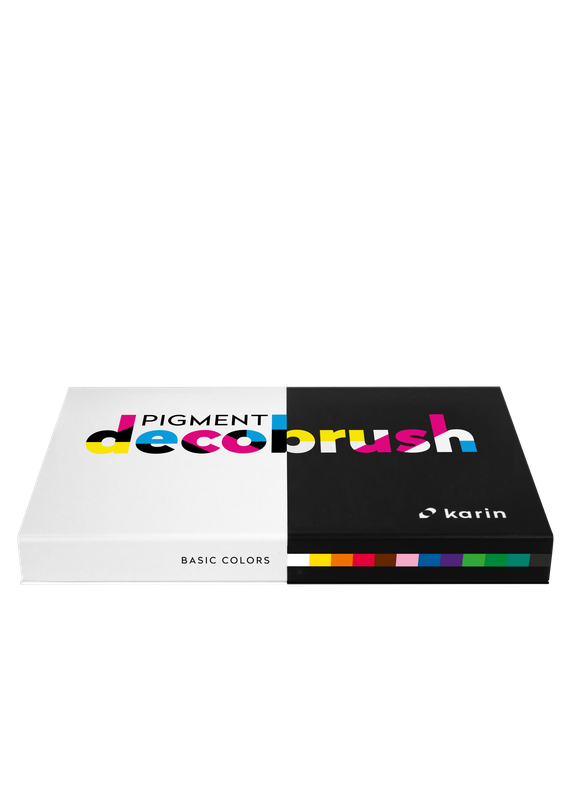 KARIN MARKERS PIGMENT DECOBRUSH SET 12 COLORES BÁSICOS