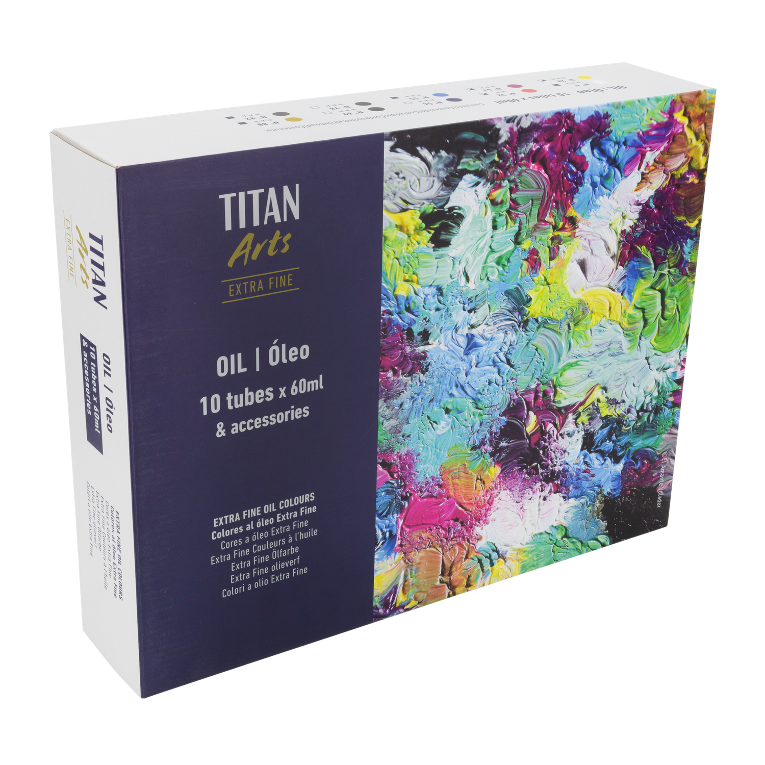 TITAN ARTS ÓLEO EXTRAFINO MALETÍN DE MADERA 12 TUBOS 20ml + ACCESORIOS
