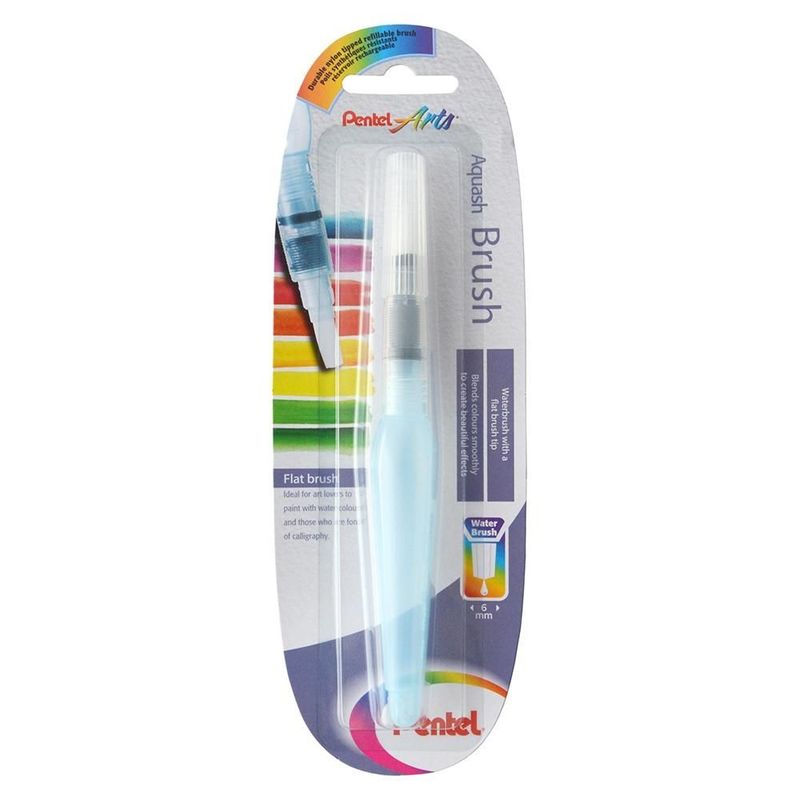 PENTEL AQUASH BRUSH PINCEL CON DEPÓSITO DE AGUA PUNTA PLANA