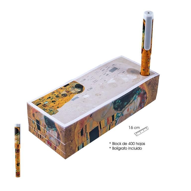 BLOC DE NOTAS CON BOLIÍGRAFO "EL BESO" GUSTAV KLIMT