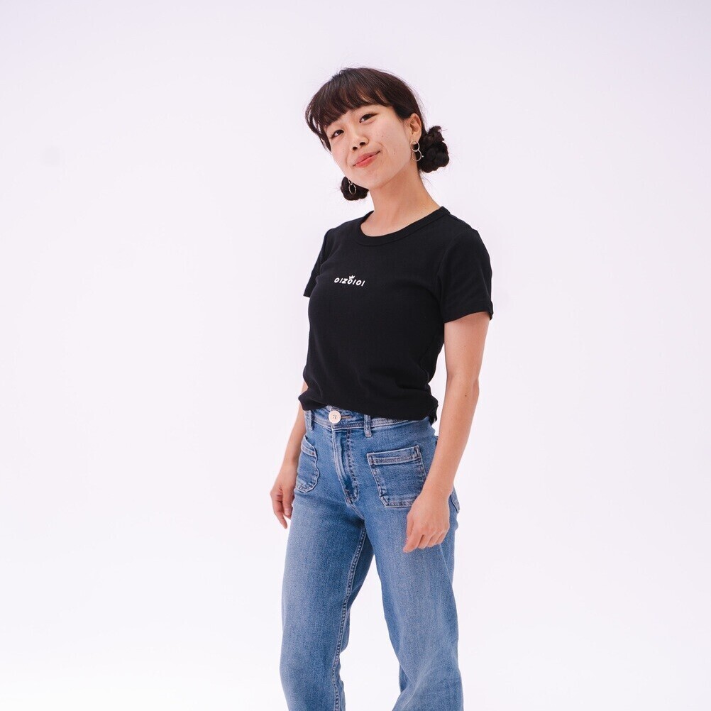 #ABB1 Women's Black Rib Tee