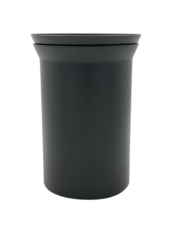 AURA Abfalleimer, Korpus Alu schwarz, Deckel ABS schwarz, recycled