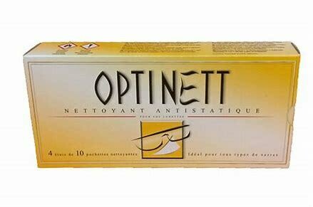 Lingettes nettoyantes antistatiques pour lunettes Optinett - 40