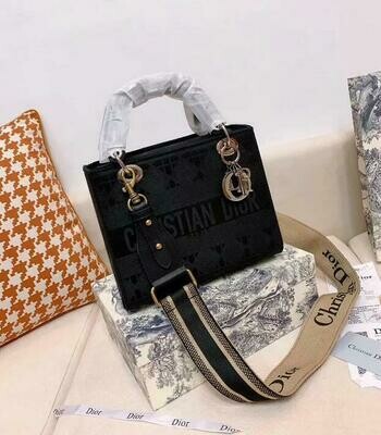NEW Medium Black Lady D-lite Embroidered Cannage Bag 2020 - Original - High-Quality