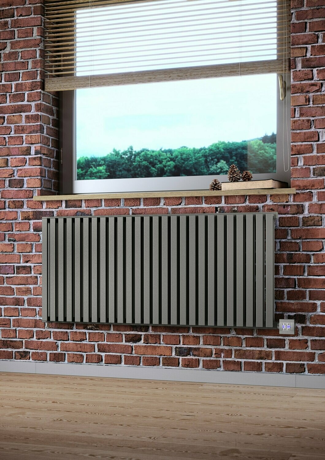 TERMA Metallic Stone Electric Radiator, NEMO, 530/1185 (supplied with KTX 4 Blue in Silver)