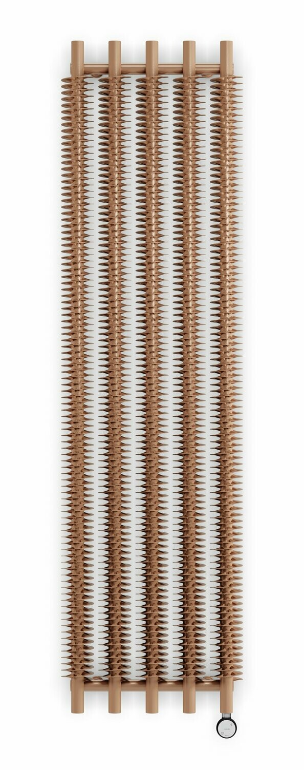 TERMA Bright Copper Electric Radiator in 2 sizes, RIBBON V E (supplied with MOA Blue in Black)