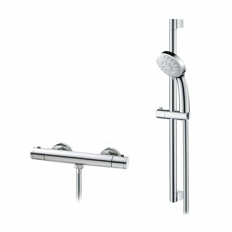 ABACUS - EMOTION EXPOSED THERMOSTATIC BAR SHOWER & RISER RAIL