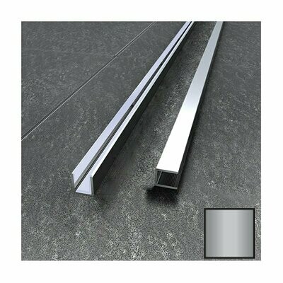 ABACUS - SURFACE CHANNEL FOR 10MM GLASS - BRUSHED NICKEL 2.4M