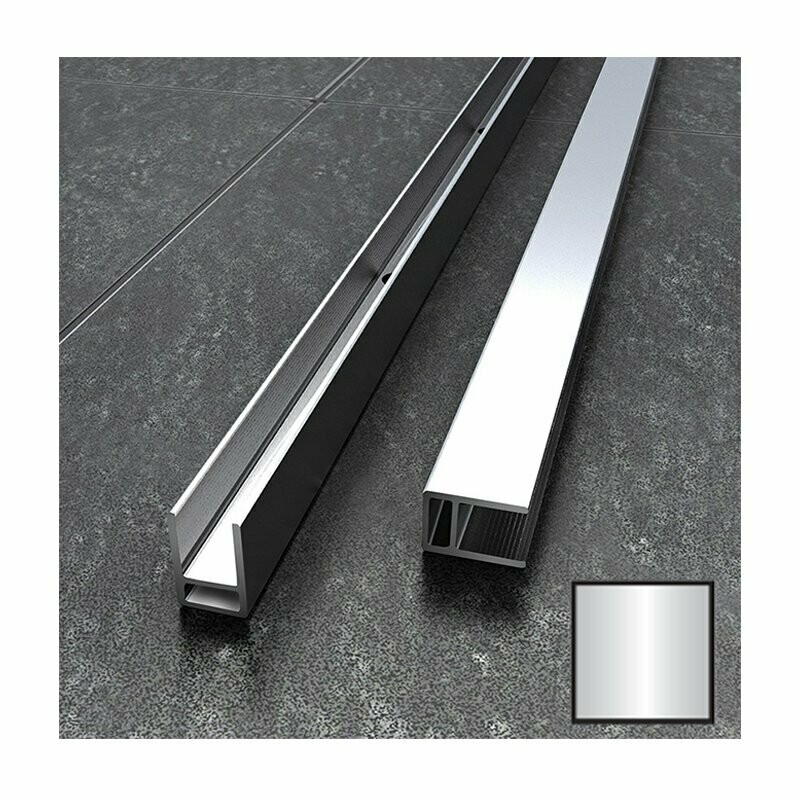 ABACUS - X SERIES SURFACE CHANNEL FOR 10MM GLASS - POLISHED ALUMINIUM 2.0M